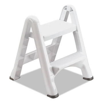 Rubbermaid® Ez Step 2-step Folding Stool, 19.5 X 20.6 X 22.7, White, 3-carton freeshipping - TVN Wholesale